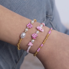 Ethnic Style Flower Imitation Pearl Beaded Bracelets