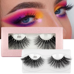 Exaggerated heavy makeup real mink hair 3d thick 1 pair of false eyelashes