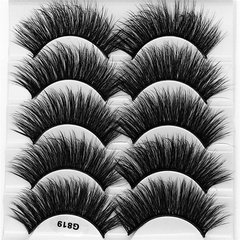 Moda 5 pares de pelo de visón Artificial Natural gruesas pestañas postizas al por mayor