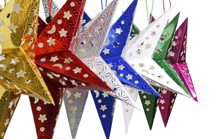 Christmas Star Paper Party Decorative Props's discount tags