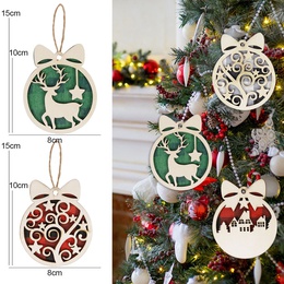 Christmas Bow Knot Deer Wood Party Hanging Ornamentspicture6