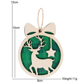 Christmas Bow Knot Deer Wood Party Hanging Ornamentspicture9
