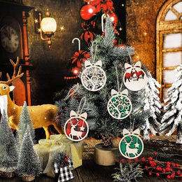 Christmas Bow Knot Deer Wood Party Hanging Ornamentspicture4