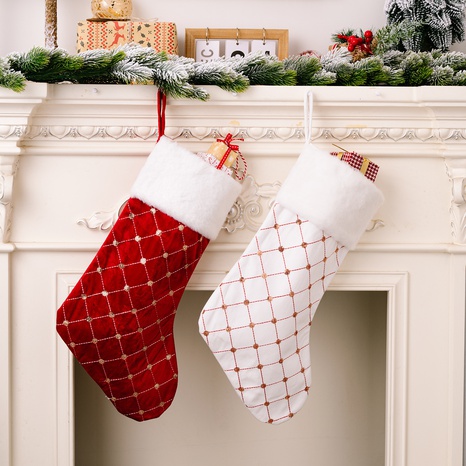 Christmas Plaid Cloth Party Hanging Ornaments's discount tags