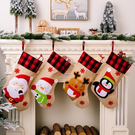 Christmas Penguin Santa Claus Elk Cloth Party Hanging Ornaments's discount tags
