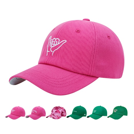 Unisex Simple Style Gesture Embroidery Curved Eaves Baseball Cap's discount tags
