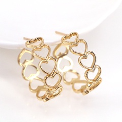 Einfacher Stil Herzform Kupfer Ohrringe Vergoldet Kupfer Ohrringe