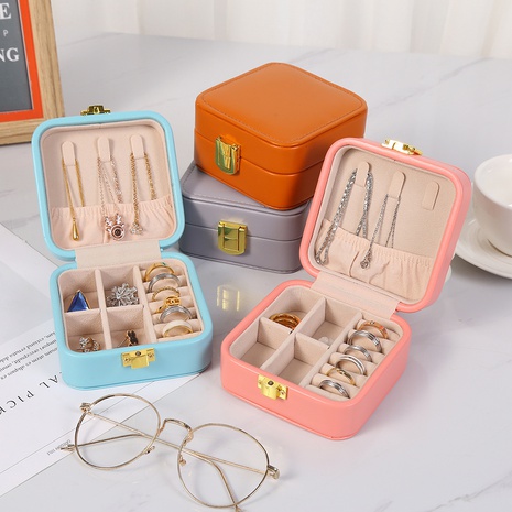 Fashion Solid Color Pu Leather Jewelry Boxes's discount tags