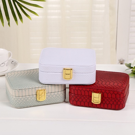 Fashion Geometric Solid Color Pu Leather Jewelry Boxes's discount tags