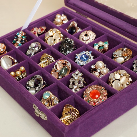 Fashion Solid Color Flannel Jewelry Boxes's discount tags