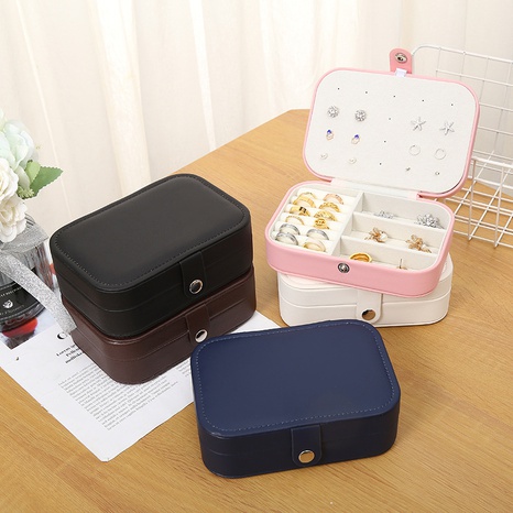 Fashion Geometric Solid Color Pu Leather Jewelry Boxes's discount tags