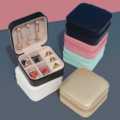 Caja de almacenamiento de cuero Pu de color sólido de estilo simple's discount tags