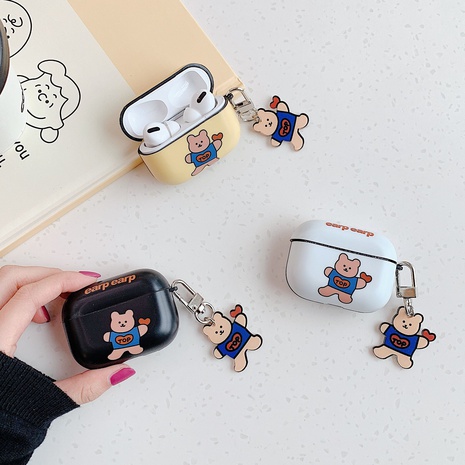 Funda protectora para auriculares Airpods con diseño de oso de dibujos animados's discount tags