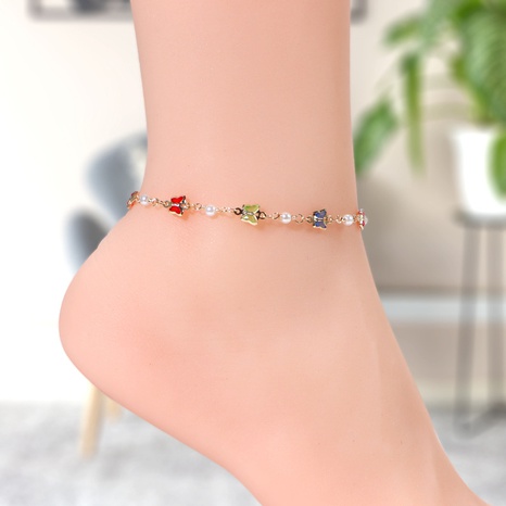Bohemian Geometric Alloy Plating Rhinestone Anklet's discount tags