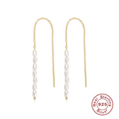 Simple Style Geometric Imitation Pearl Sterling Silver Earrings Plating 925 Silver Earrings