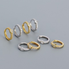 Einfacher Stil Kreis Sterling Silber Ohrringe Überzug Zirkon 925 silber Ohrringe