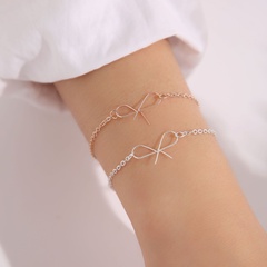 Simple Style Bow Knot Alloy Plating Bracelets