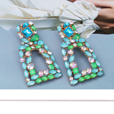 Fashion Square Alloy Inlay Rhinestone Drop Earrings's discount tags