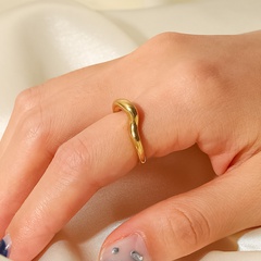 Einfacher Stil Irregulär Rostfreier Stahl Offener Ring Vergoldet Edelstahl Ringe