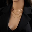 Einfacher Stil Geometrisch Rostfreier Stahl Geschichtete Halskette Vergoldet Edelstahl Halskettenpicture9