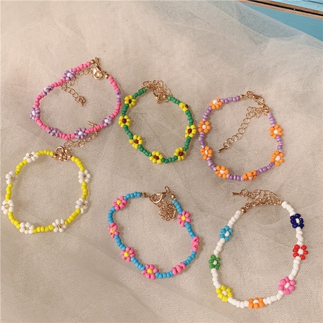 Süß Blume Kunststoff Harz Perlen Armbänder's discount tags