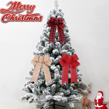 Weihnachten Plaid Einfarbig Bogenknoten Tuch Gruppe Dekorative Requisiten's discount tags