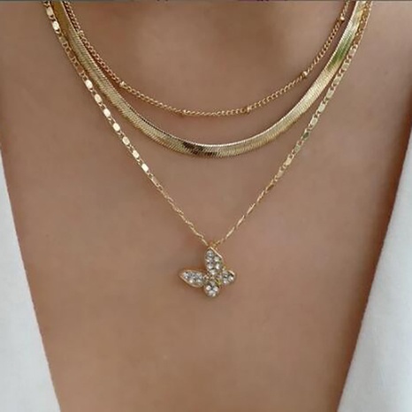 Elegant Kreuzen Schmetterling Kupfer Halskette Überzug Kupfer Halsketten's discount tags