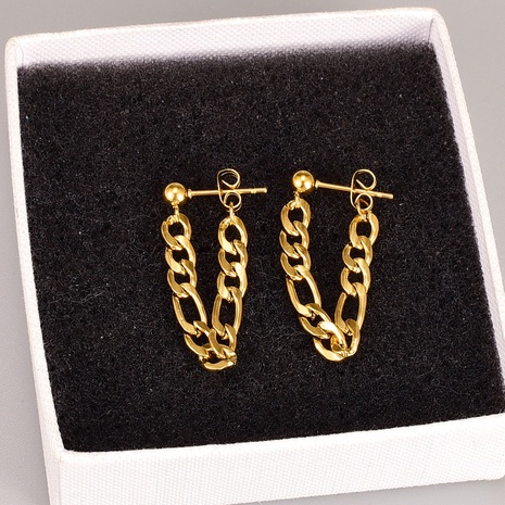Fashion Solid Color Titanium Steel Ear Studs Plating Chain Stainless Steel Earrings's discount tags