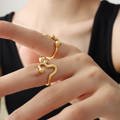 Einfacher Stil Herzform Kupfer Offener Ring Kupfer Ringe