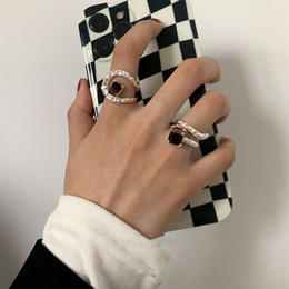Einfacher Stil Koreanische Art Geometrisch Kupfer Ringe Knstliche Edelsteine Kupfer Ringepicture9