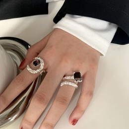 Einfacher Stil Koreanische Art Geometrisch Kupfer Ringe Knstliche Edelsteine Kupfer Ringepicture11