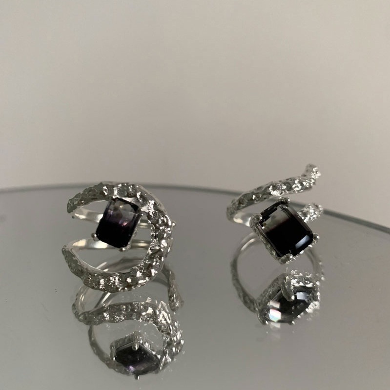 Einfacher Stil Koreanische Art Geometrisch Kupfer Ringe Knstliche Edelsteine Kupfer Ringepicture1