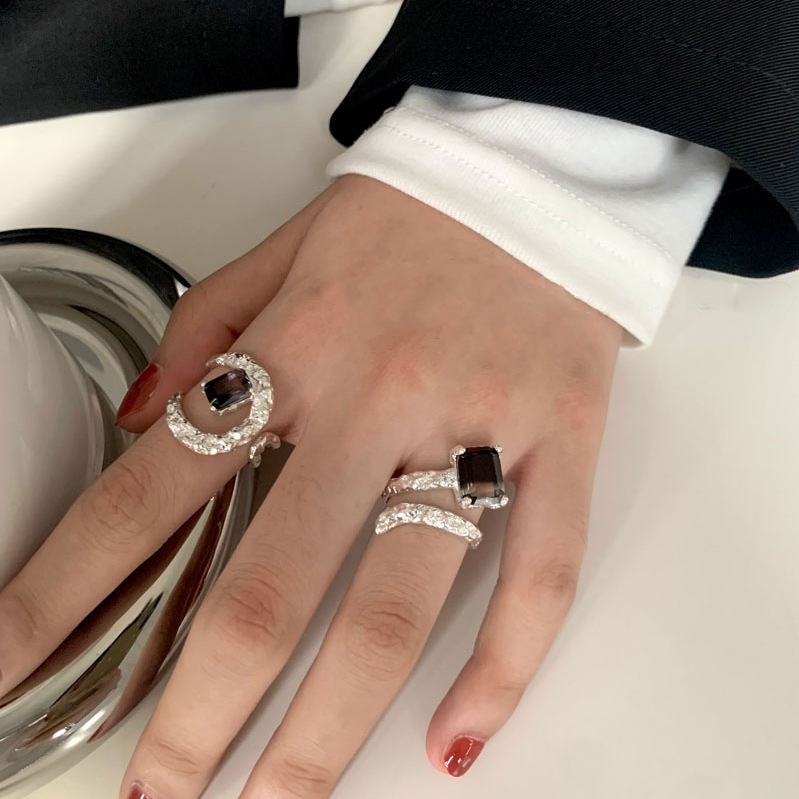 Einfacher Stil Koreanische Art Geometrisch Kupfer Ringe Knstliche Edelsteine Kupfer Ringepicture4