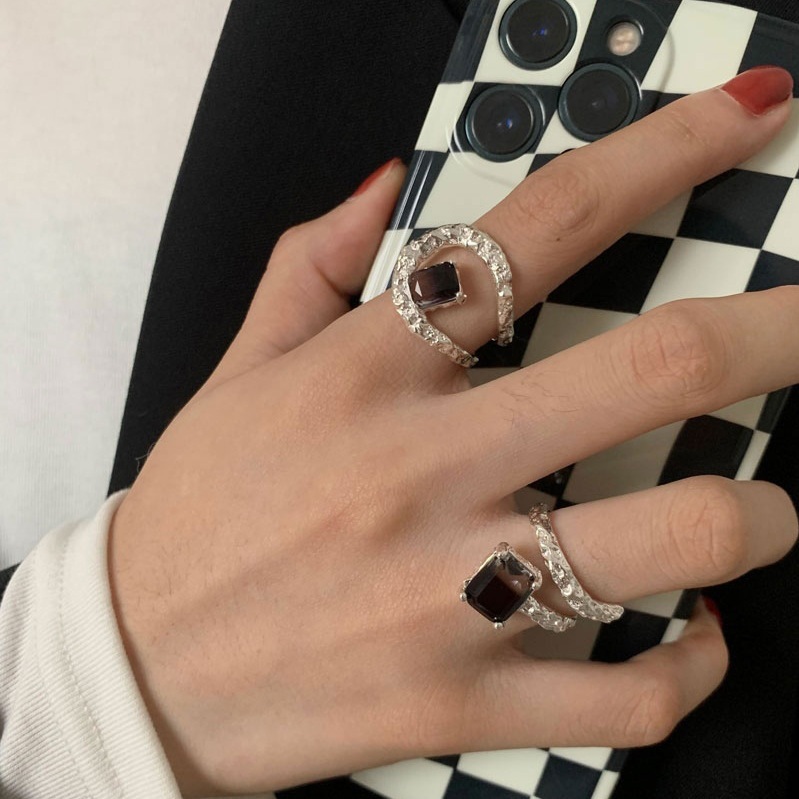Einfacher Stil Koreanische Art Geometrisch Kupfer Ringe Knstliche Edelsteine Kupfer Ringepicture6