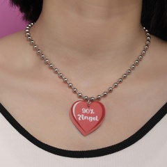 Einfacher Stil Brief Herzform Aryl Perlen Halskette 1 Stück