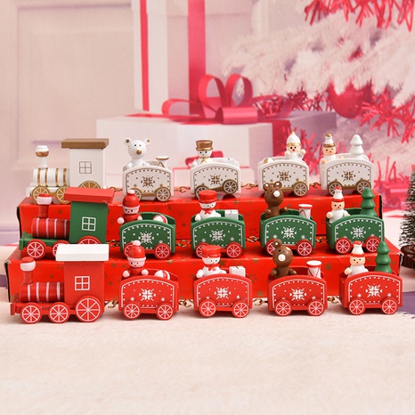 Christmas Train Wood Party Decorative Props's discount tags