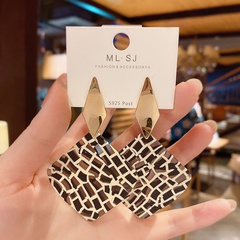 Einfacher Stil Rhombus Leopard Aryl Gemalt Ohrringe 1 Paar