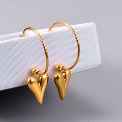 Einfacher Stil Herzform Titan Stahl Ohrringe Überzug Edelstahl Ohrringe