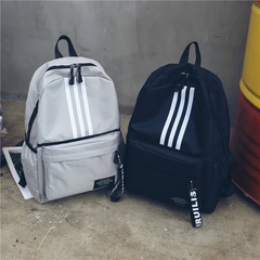 Fashion Stripe Solid Color Square Zipper Backpack