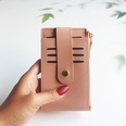 Fashion Solid Color Soft Surface Square Zipper Magnetic Buckle Card Holderpicture15