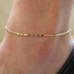 Simple Style Geometric Alloy Plating Anklet