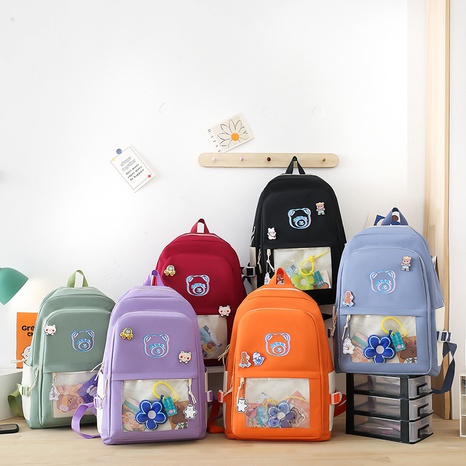 Cute Solid Color Zipper Functional Backpack's discount tags