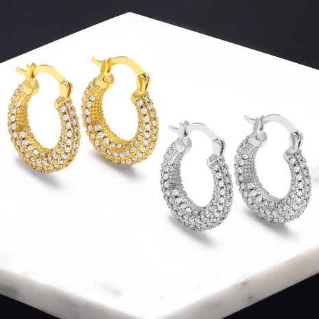 Fashion Geometric Copper Earrings Zircon Copper Earrings's discount tags
