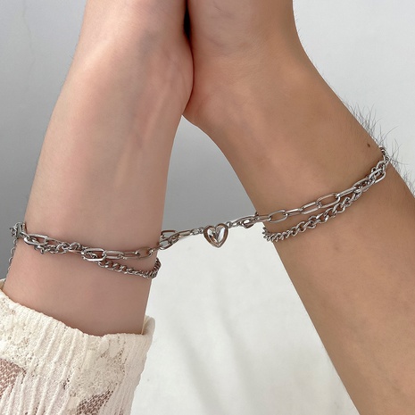 Fashion Heart Shape Alloy Layered Chain Bracelets's discount tags