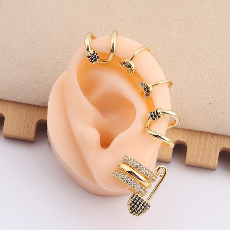 Simple Style Paper Clip Copper Ear Studs Zircon Copper Earrings's discount tags