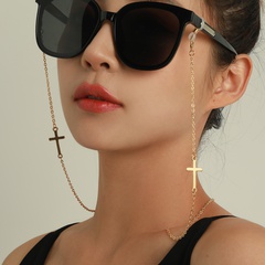 Simple Symmetrical Metal Cross Women's Multi-Purpose Mask Eyeglasses Chain