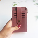 Fashion Solid Color Soft Surface Square Zipper Magnetic Buckle Card Holderpicture10