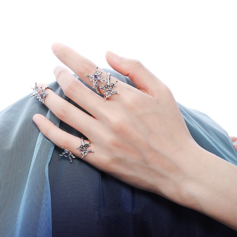 Einfacher Stil Koreanische Art Schmetterling Kupfer Ringe Überzug Strass Kupfer Ringe's discount tags