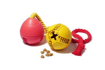 Natürliche Gummi Hund Fehlt Fütterung Interaktive Spielzeug Kegel Ball
