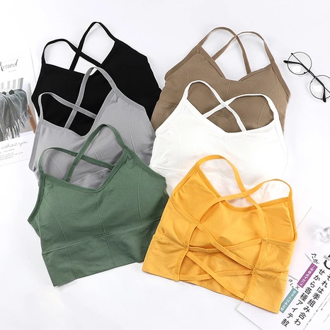 Solid Color Sports Bras Nylon Spandex Polyester Comfort Bra's discount tags